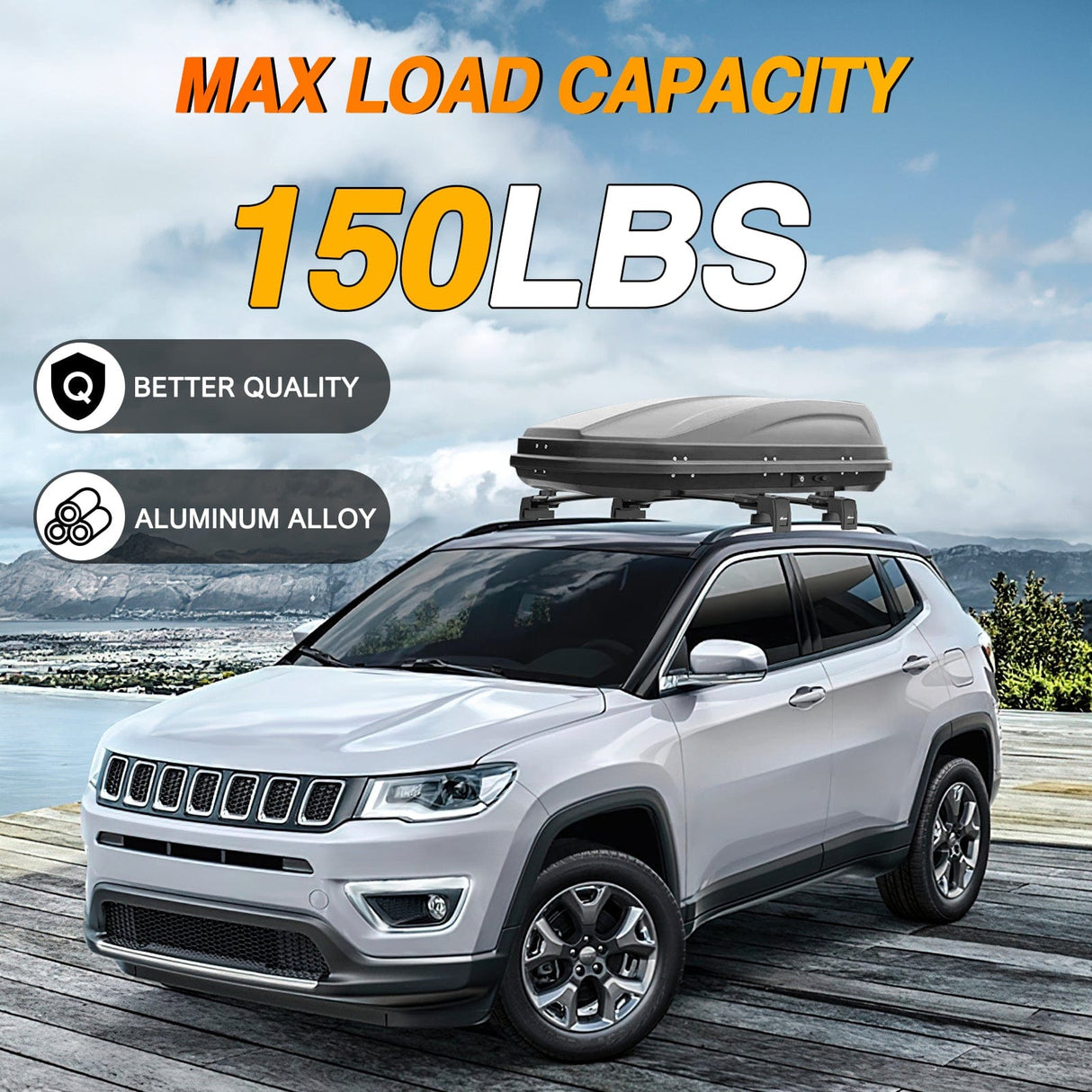 Roof Rack Aluminum Roof Rack Cross Bars Fit for Jeep Compass MP 2017 2018 2019 2020 2021