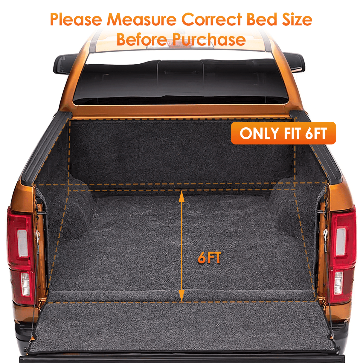 Trunk Bed Cover 6ft Soft Roll Up Truck Bed Cover for Ford Ranger 2019 2020 2021 2022 2023 2024