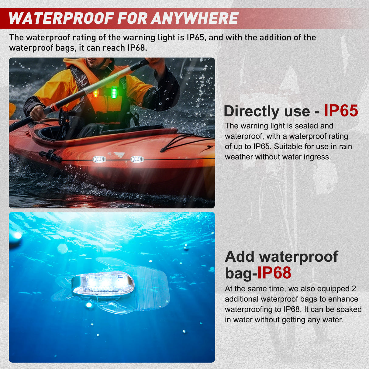 LED Safety Light 4PCS Red Green White Marine Navigation Bike Tail Lights Three Modes Waterproof Reflective Gear Clip On Flash Strobe Indicator Lamp for Night Boating Fishing Cycling Jogging