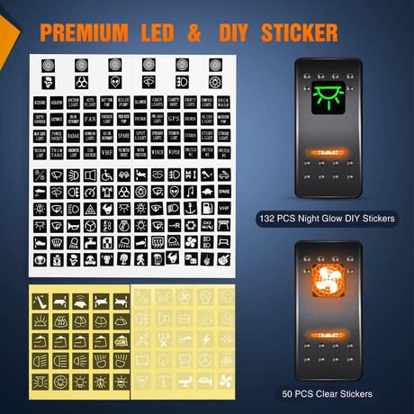 Rocker Switch 3 Gang Switch Panel With QC3.0 & PD Charger And Voltmerter with Orange Backlit