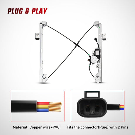 Window Regulator 741-443 Power Window Regulator Front Passenger with Motor Compatible with Chevrolet Silverado 1500 2007-2013 Tahoe GMC Yukon Sierra 1500 2007 2008 2009 2010 2012 2013