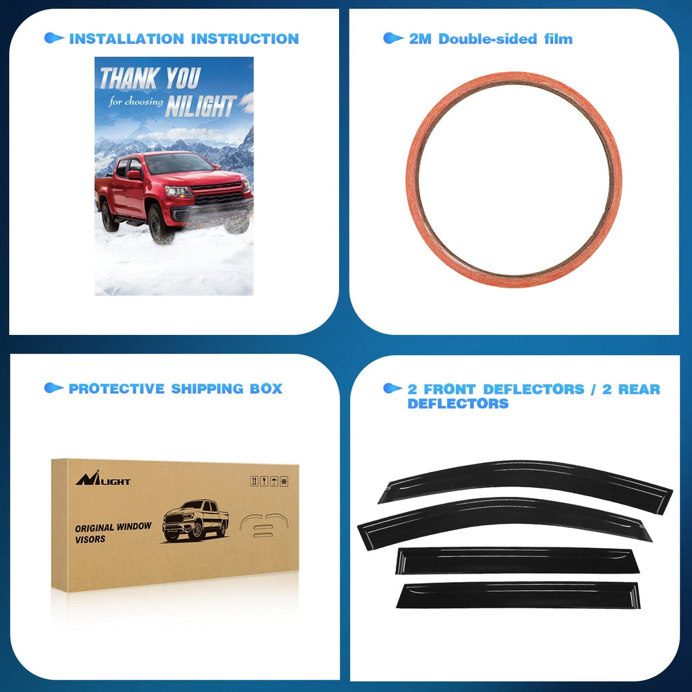 Rain Guards 4pcs Rain Guards For GMC Terrain 2010 2011 2012 2013 2014 2015 2016 2017