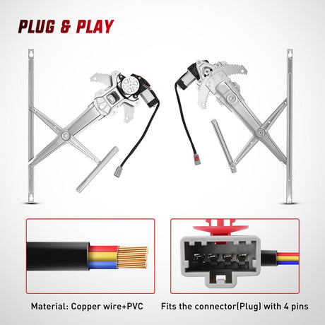 Window Regulator 741-951 Front Right Window Regulator with Motor, Compatible with 1997 1998 1999 2000 2001 Honda CR-V, Power Window Lift Motor Assembly, Passenger Side, OE Replacement