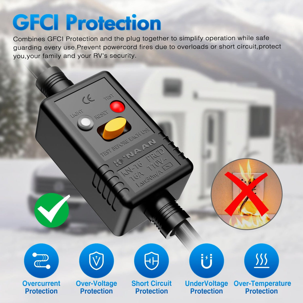 RV Parts 25FT Heated Water Hose RV 5/8inch Inside Diameter -45°F Freeze Protaction Antifreeze Garden Drinking Hoses with Saving Thermostat and Smart Heat System for Winter Camper Supply Accessories