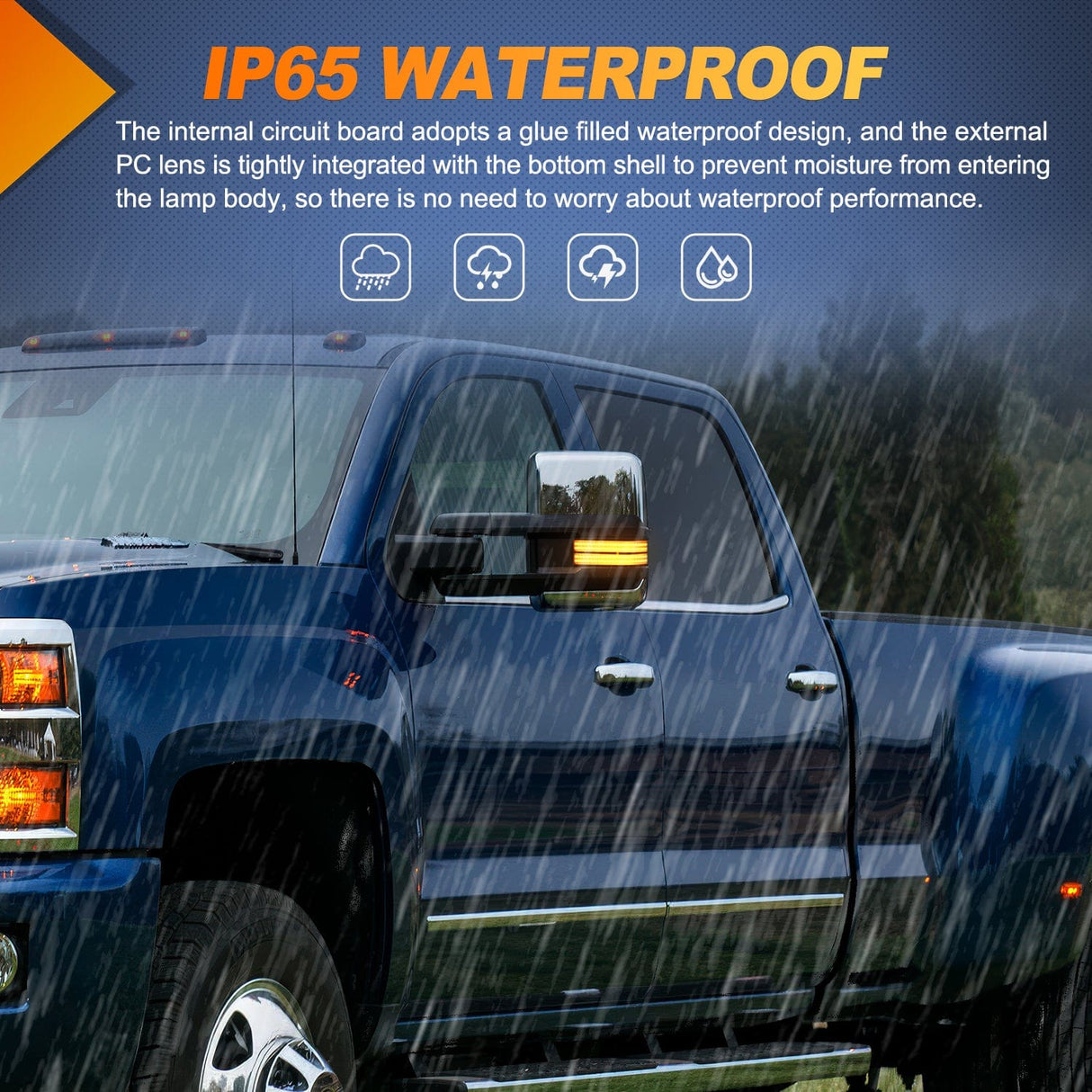 Signal Light 2016 2017 2018 2019 Chevy Silverado GMC Sierra 1500 2500HD 3500HD Side Mirror Marker Light