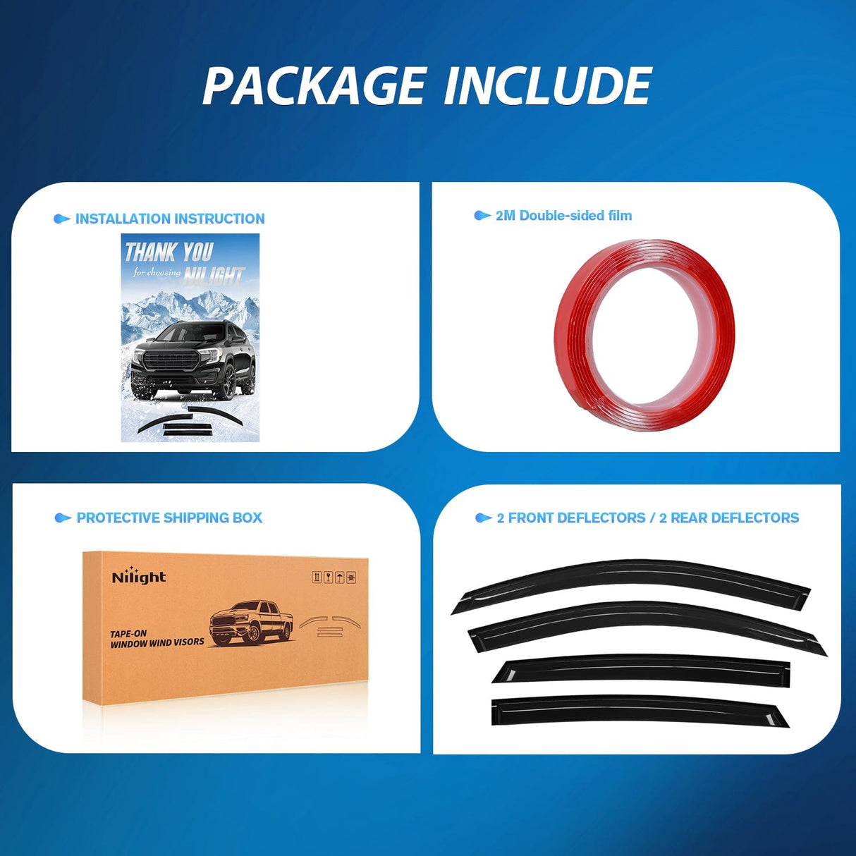 Rain Guards Window Rain Guards for Honda Accord 2018 2019 2020 2021 2022 2023, Window Wind Deflectors Vent Visors, Tape on-4PCS