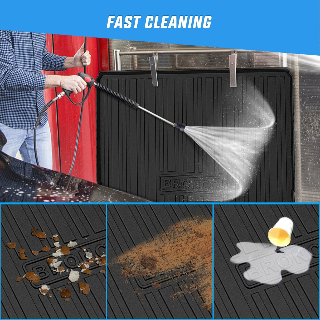 Cargo Mats 2021 2022 2023 2024 2025 Ford Bronco 4 Door Cargo Mats