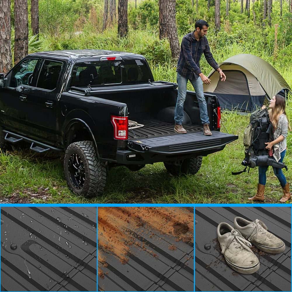 Truck Bed Mat 6.8ft Rubber Short Bed For 2017 2018 2019 2020 2021 2022 2023 Ford F-250 / F-350 / F-450
