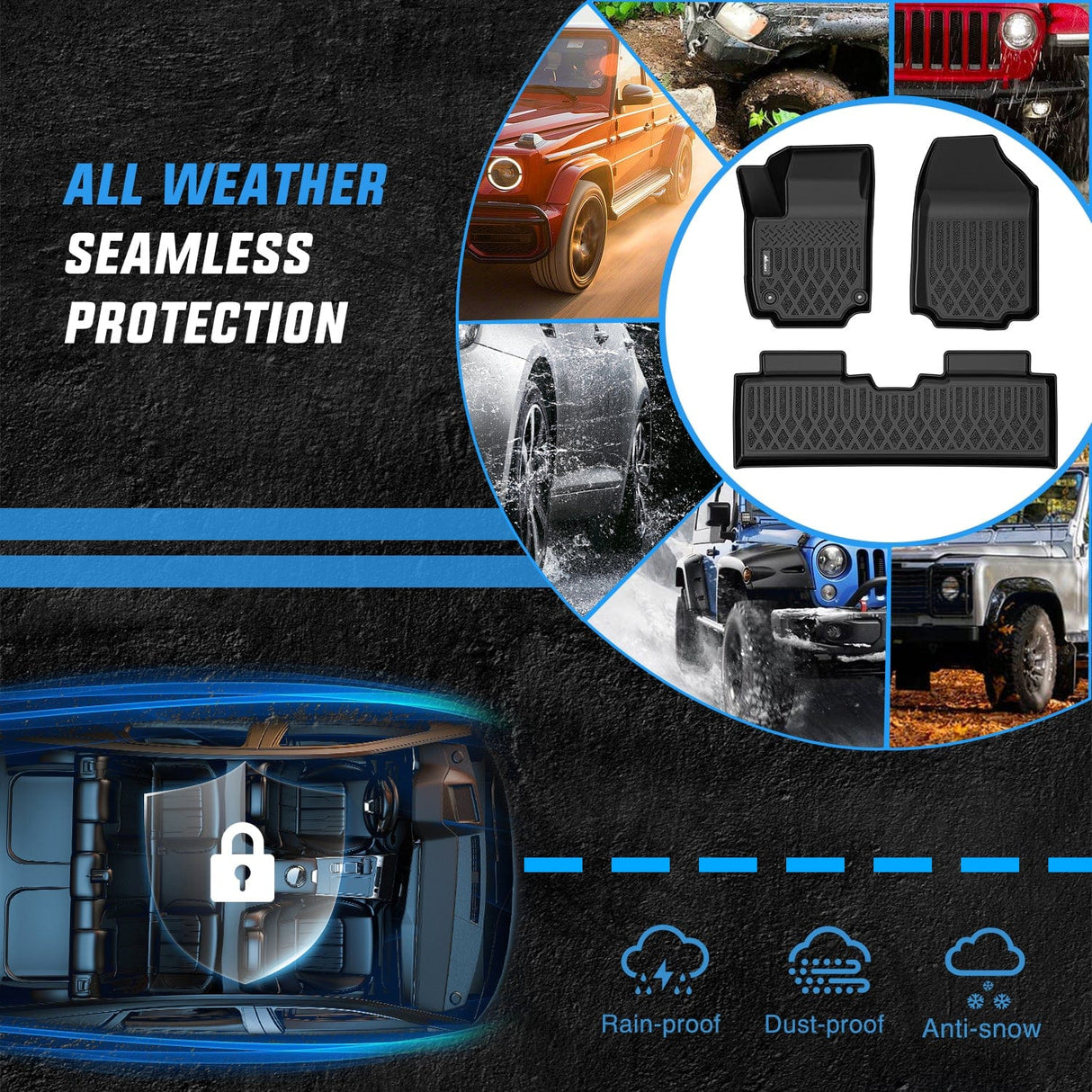 Floor Mat TPE Floor Mats for Chevy Equinox GMC Terrain (Fuel Model Only) 2025 2026 All Weather Custom Fit Heavy Duty Floor Liners