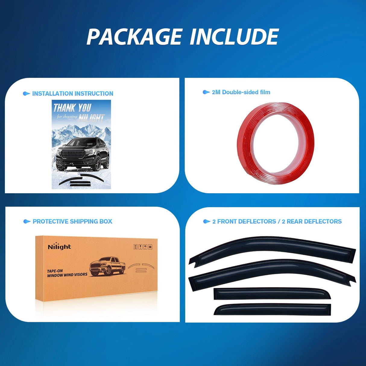 Rain Guards Rain Guards for Toyota Tacoma Double Cab 2005-2015 2010 2011 2012 2013 2014 2015, Out-Channel Window Visors Vent Wind Deflectors-4PCS