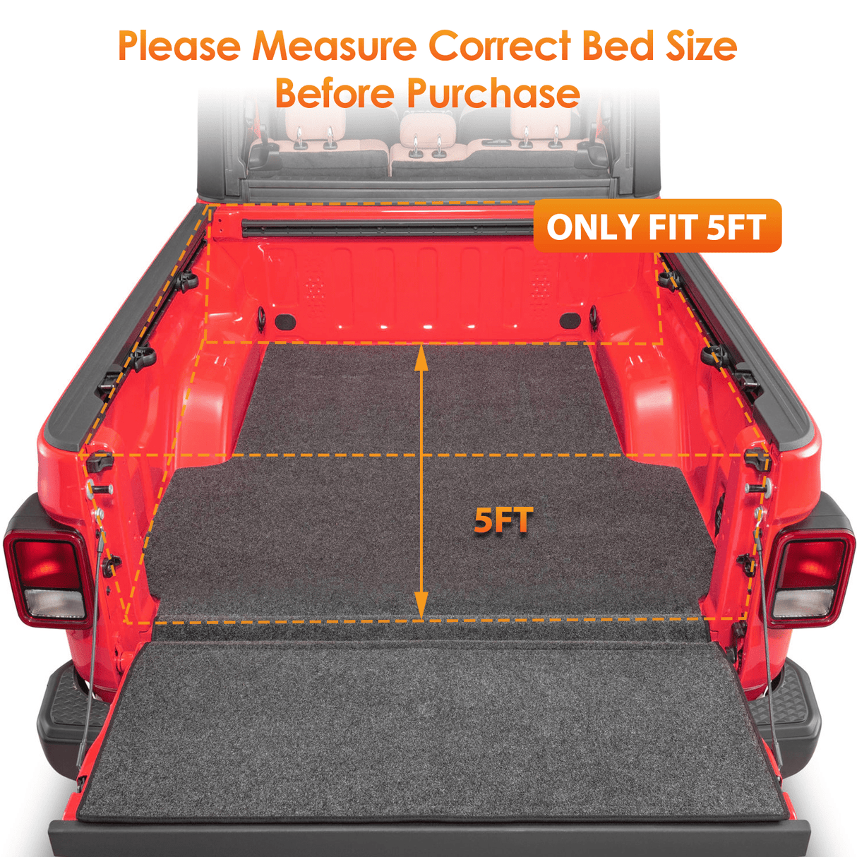 Trunk Bed Cover 2020 2021 2022 2023 2024 Jeep Gladiator JT 6.5ft Soft Roll Up Truck Tonneau Cover