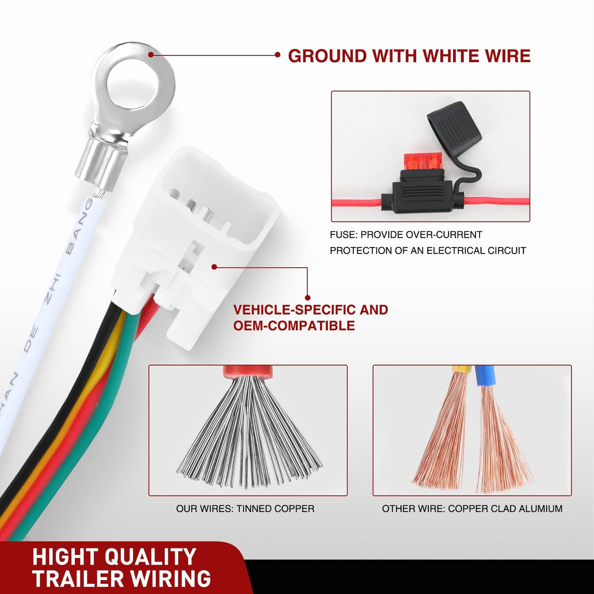 Wiring Harness Kit 4 Pin Trailer Wiring Harness Kit 56040 for 2009 2010 2011 2012 2013 2014 2015 2016 2017 2018 2019 2020 2021 2022 2023 2024 Subaru Forester Outback XV Crosstrek Forester Ascent
