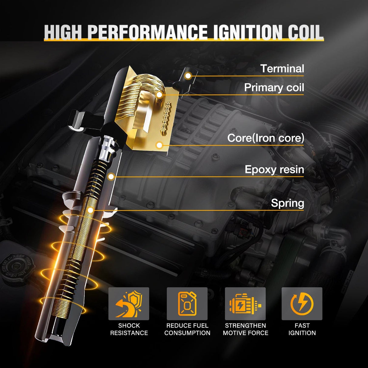 ignition coil pack 4pcs Ignition Coil Packs Fit for Toyota 2002 2003 2004 2005 2006 2007 2008 2009 Camry Highlander RAV4 Corolla Matrix Solara 2010 2011 2012 2013 2014 2015 Lexus Scion TC XB 2.4 2.0L OE# UF333 C1330 90919-02244