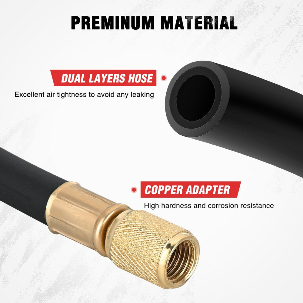 inflator 9pcs 0-100 PSI Fuel Injection Pump Pressure Gauge Petrol Engine Diagnostic Tester Kit