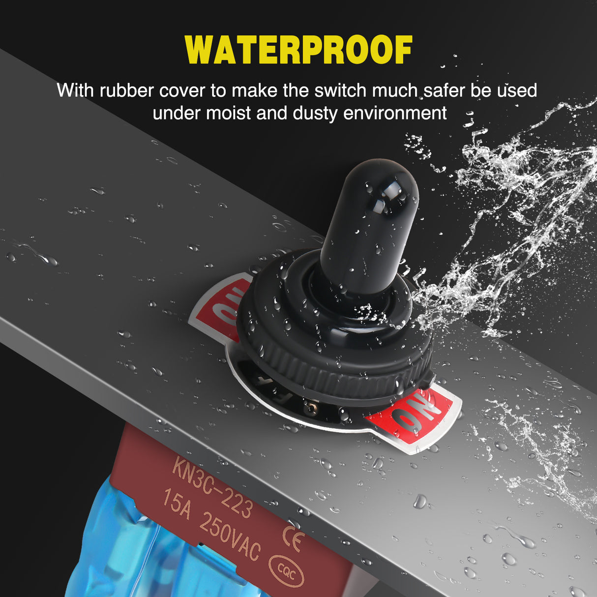 Nilight 4Pin Reverse Polarity Toggle Switch 2PCS 12V Momentary Rocker Switches 30A On Off On DPDT 3 Position Waterproof Boot Cap Jack Motor Control w/14 Gauge Wires