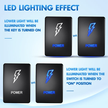 Rocker Switch Toyota Power Push Button Square Switch 12V ON Off Switch with Connector Wire Kit