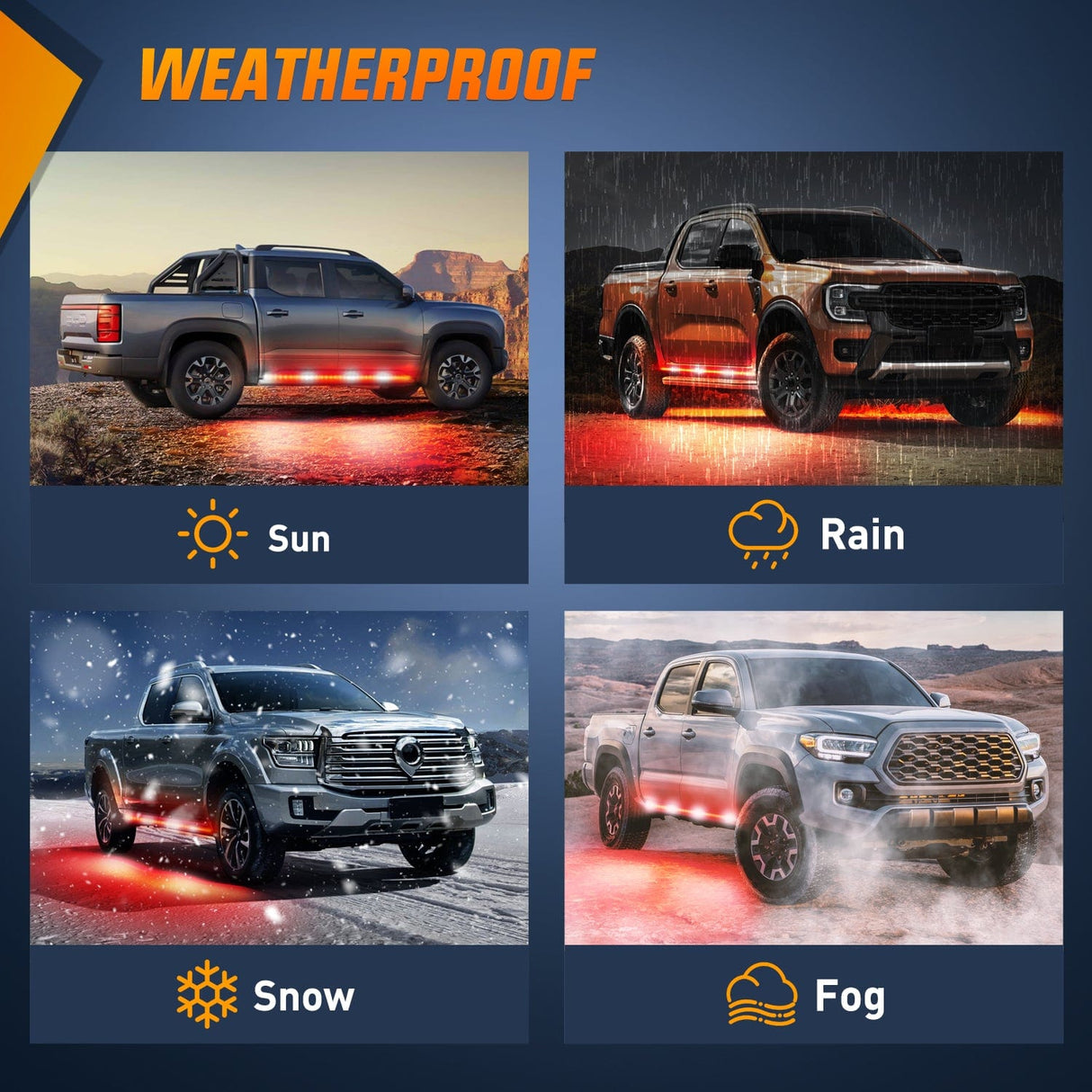 Led light Strip 2PCS 70 Inch Emergency Strobe Light Strip 1125 LED Running Board Lights Red White Flexible Side Flashing Warning Caution Safety Waterproof for Truck Construction Vehicles Pickup