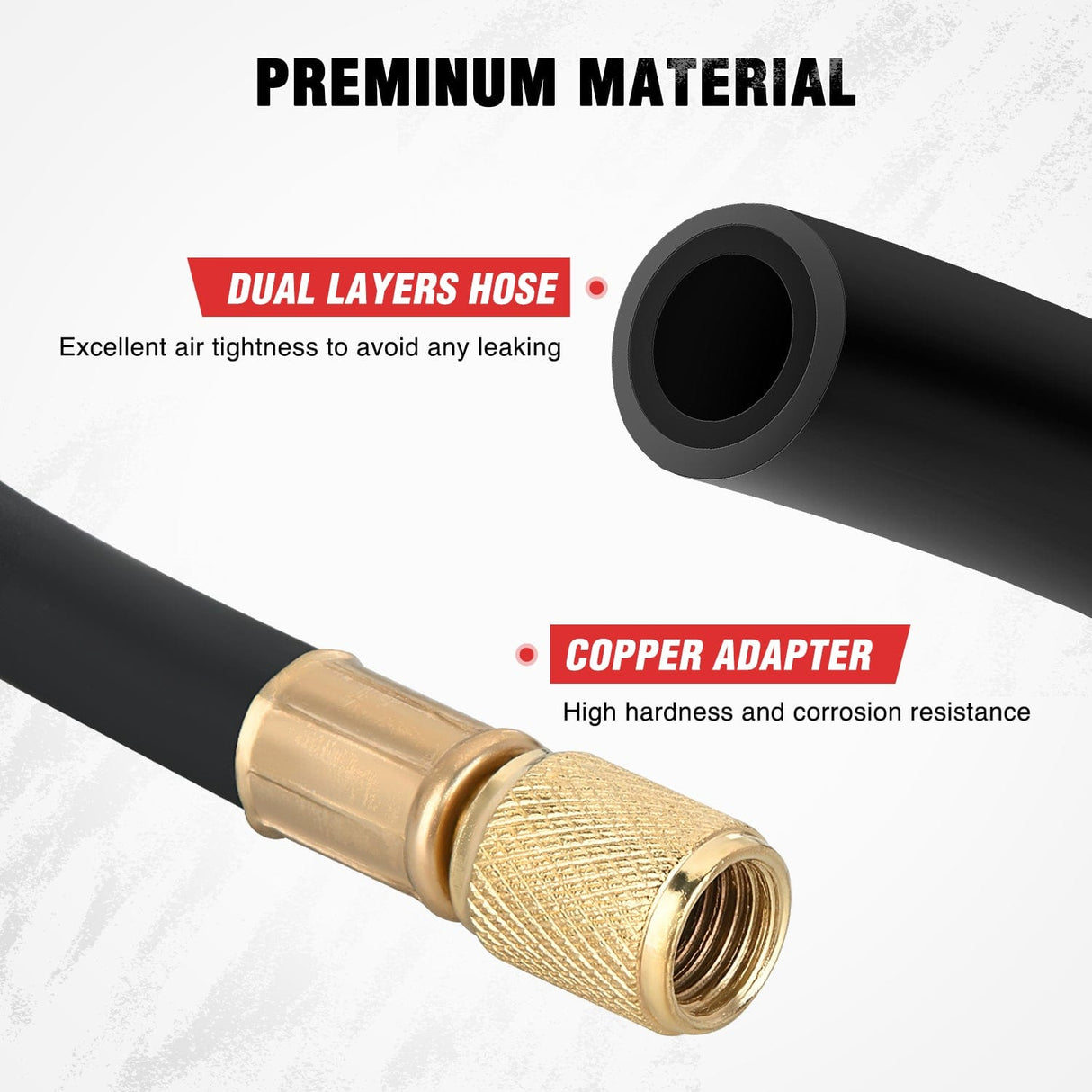 inflator 4pcs Fuel Pressure Gauge Tester Kit with 6.30 7.89 9.49 Fuel Line Fittings