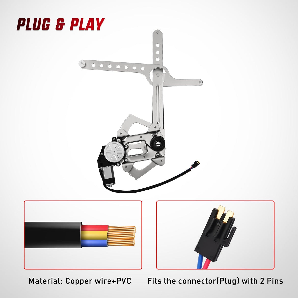 Window Regulator 741-655 Window Regulator/Motor Front Driver Side Compatible with 1988-2002 Chevrolet Blazer C1500 C2500 C3500 K1500 K2500 K3500 Tahoe GMC Yukon 1996 1997 1998 1999 2000 2001 2002