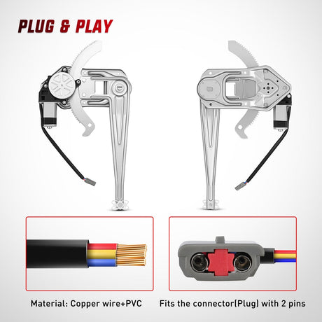 Window Regulator Power Window Regulator with Motor Assembly Replacement for Ford Ranger 2011-1993, Front Driver Side, 741-831