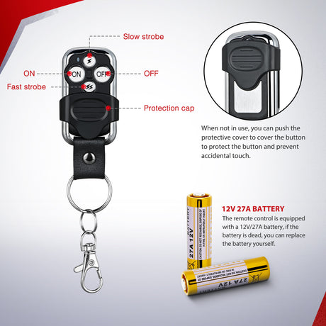 Nilight Remote Wiring Harness for LED Light Bar Wireless Strobe Flash Work Driving Lights 12V 20A 14AWG Controller 5PIN Switch Waterproof Power Relay Blade Fuse-1 Lead