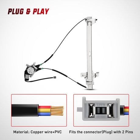Window Regulator 741-586 Window Regulator/Motor Front Driver Side Compatible with 2003-2014 Ford E150 E250 Econoline E350 E450 E550 Super Duty 2004 2005 2006 2007 2008 2009 2010 2011 2012 2013 2014