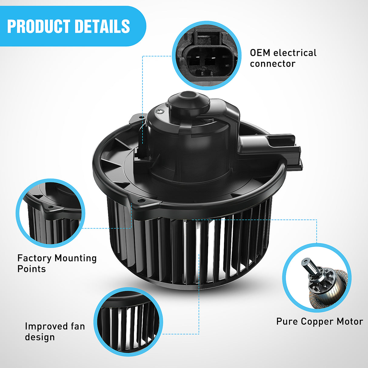 Nilight HVAC Heater Blower Motor Fan Fit for Toyota Corolla Matrix 2003 2004 2005 2006 2007 2008, Replaces 8710302370 700057 TO3126102 87103-02070 8710302050 615-5018