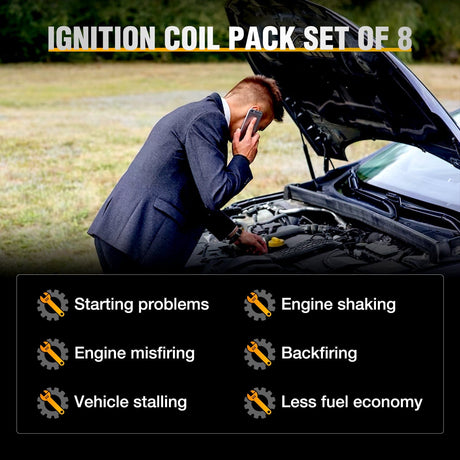 ignition coil pack 8pcs Ignition Coil Pack UF413 Fit for Chevy Silverado 1500 2500 HD Tahoe Suburban Avalanche Express Corvette Camaro Impala GMC Yukon Cadillac Escalade Pontiac 5.3 6.0L V8 Engine