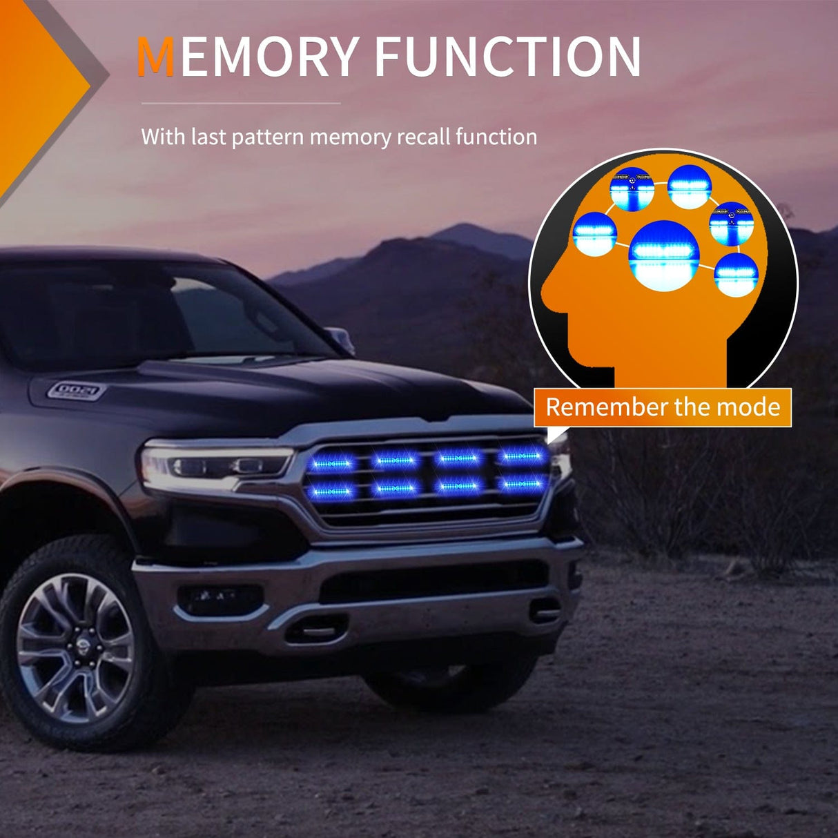 Surface Mount Strobe Lights 8PCS 12LED Blue Emergency Strobe Lights