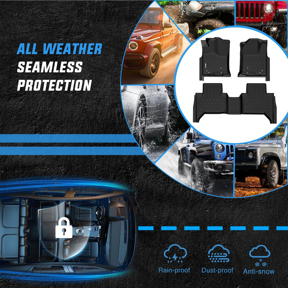 Floor Mat Floor Mats for Toyota Tacoma Double Cab 2005 2006 2007 2008 2009 2010 2011 2012 2013 2014 2015 All Weather Custom Fit Heavy Duty Floor Liners