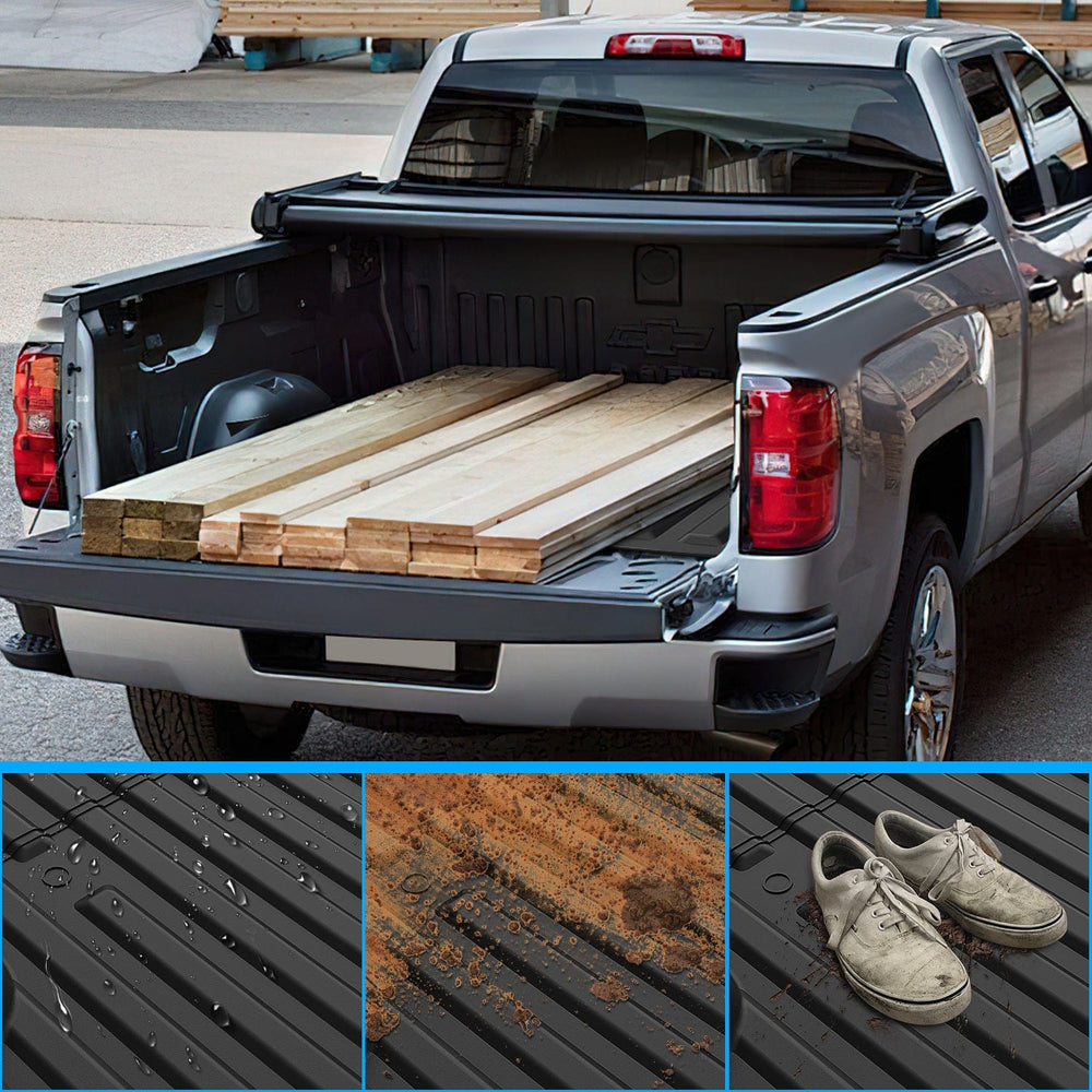 Truck Bed Mat 5ft Rubber Short Bed For 2015 2016 2017 2018 2019 2020 2021 2022 2023 Ford F-150