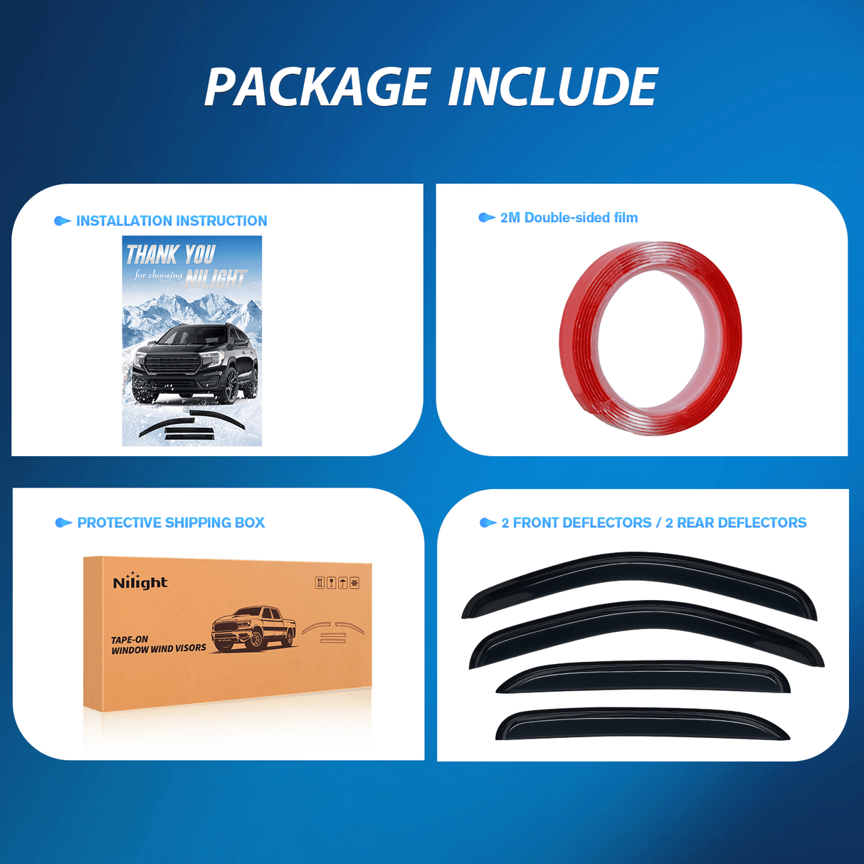 Rain Guards Window Rain Guards for Chevy Tahoe/GMC Yukon 2007 2008 2009 2010 2011 2012 2013 2014, Out-Channel Window Visors Vent Wind Deflectors-4PCS