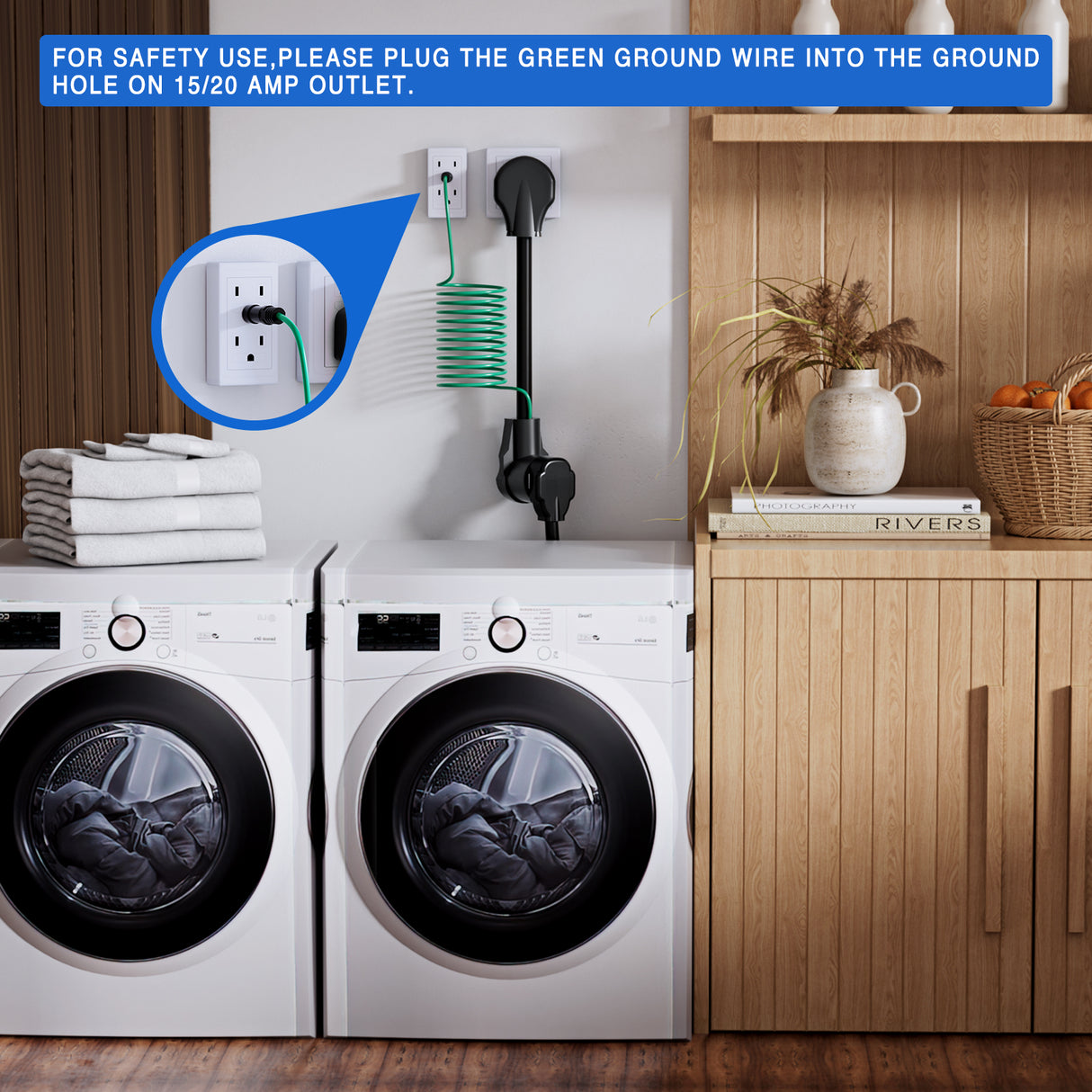 EV Dryer Adapter Cord 30 Amp to 30Amp 3 Prong 125V 3750 Watt Pure Copper Dryers Old Outlet New Plug Conversion Heavy Duty 10 Gauge Wires 10-30P to 14-30R 30M/30F (25% OFF Final Checkout)