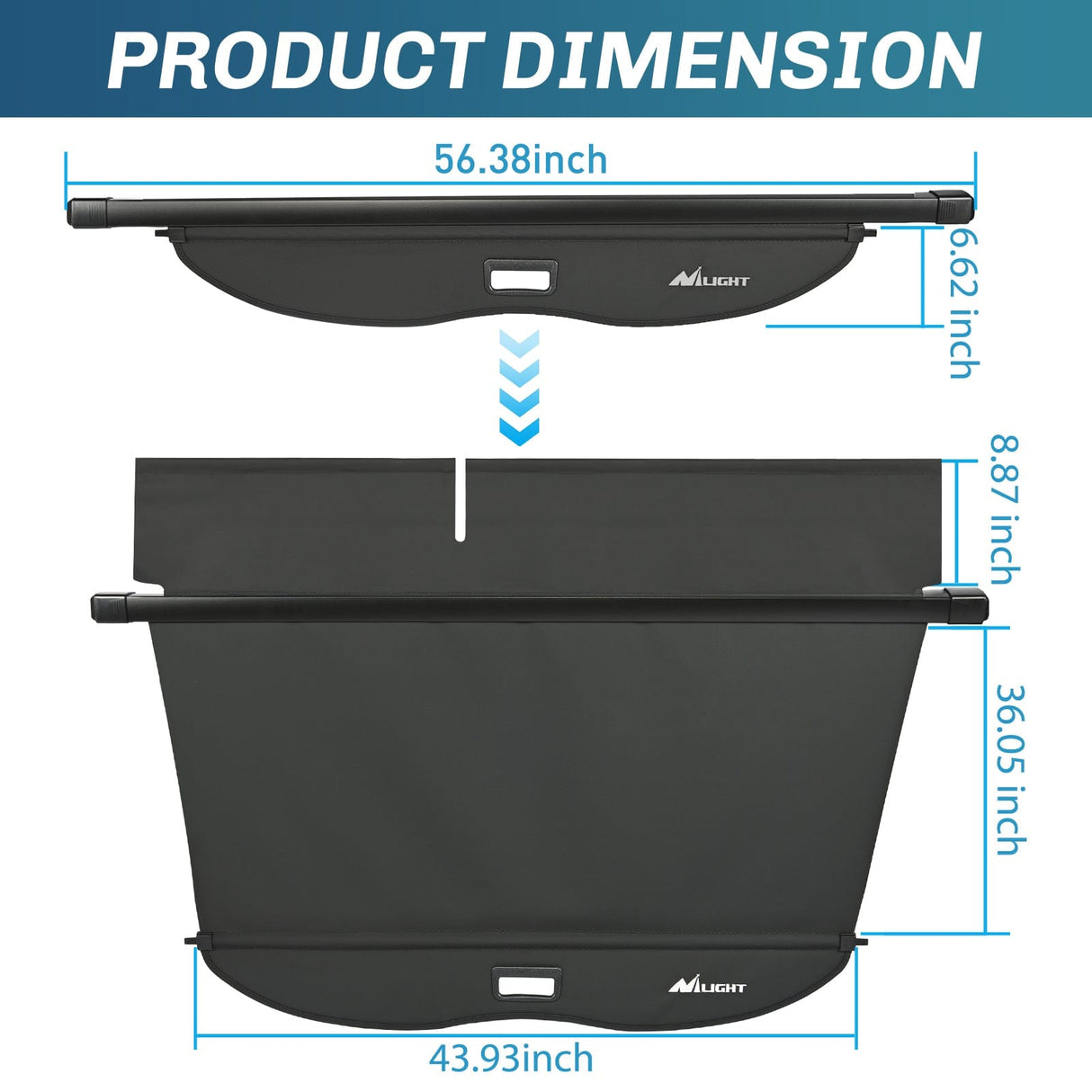 Trunk Cargo Cover 2020 2021 2022 2023 2024 2025 Chevy Equinox GMC Terrain Retractable Trunk Cargo Cover With Trunk Storage Net