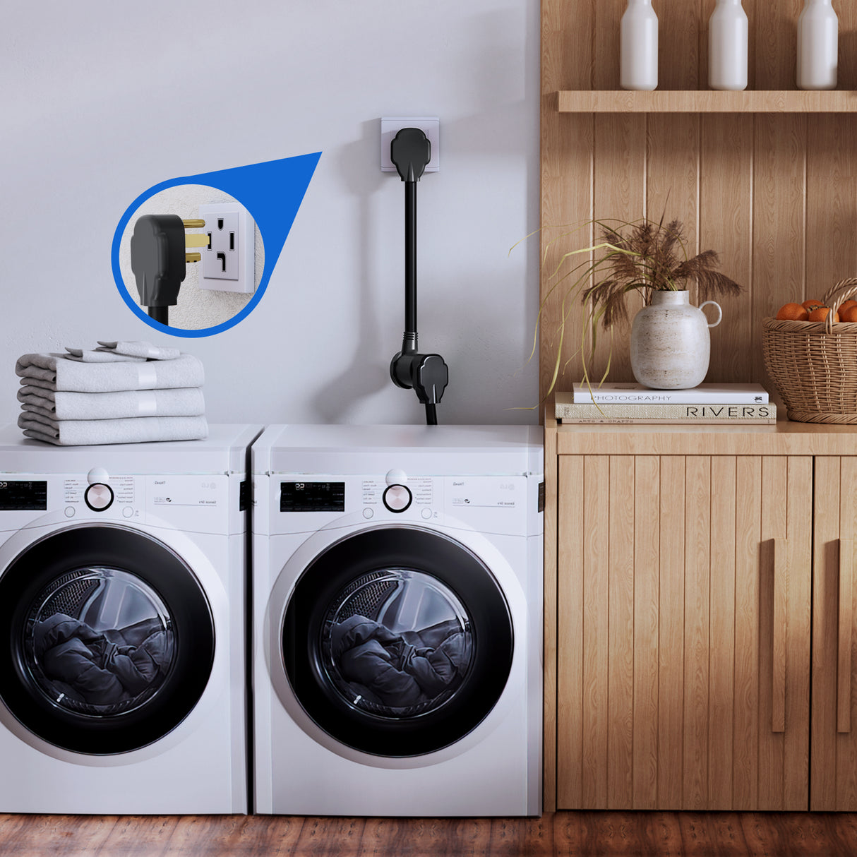 EV Dryer Adapter Cord 30 Amp to 30Amp 4 Prong 125V/250V 7500 Watt Pure Copper Dryers New Outlet Old Plug Conversion Heavy Duty 10 Gauge Wires 14-30P 10-30R 30M/30F