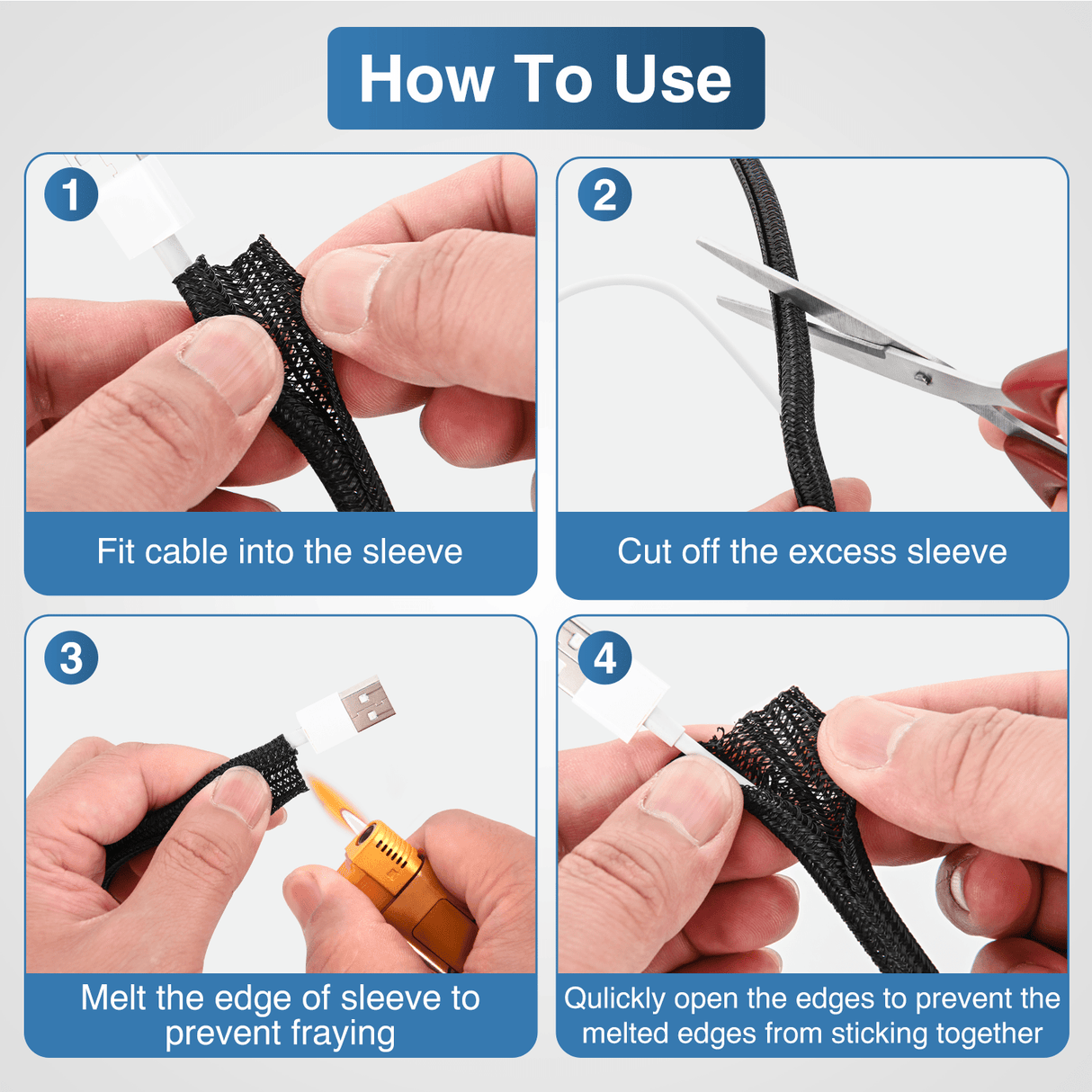 Wiring Harness Kit 10ft-1/4inch Cable Management Sleeves