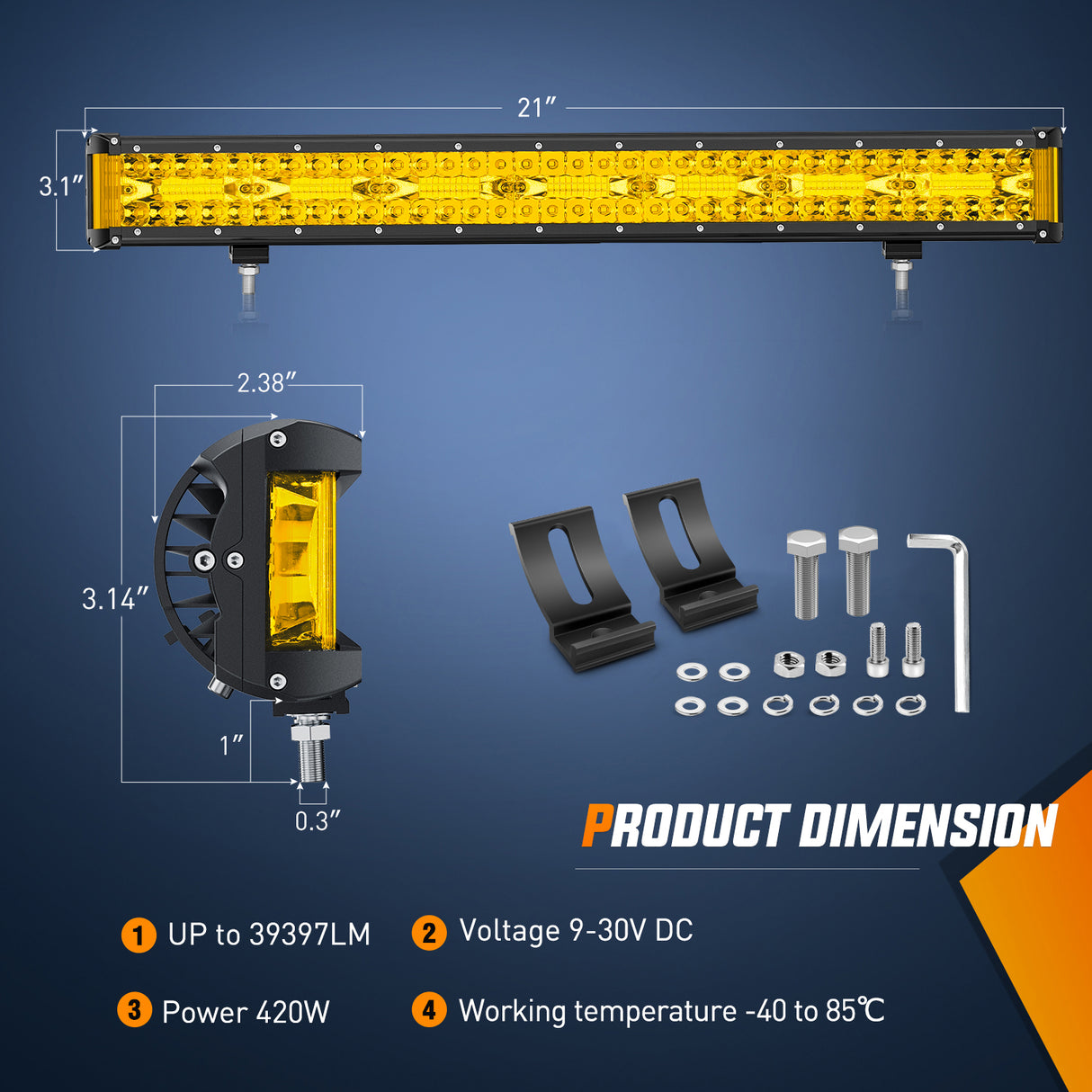 Nilight Side Shooter Light Bar 12Inch Triple Row Spot Flood Combo Yellow Beam Work Lights with 5Pin Rocker Switch Wiring Harness Kit for Off-Road Lighting on Truck SUV ATV UTV