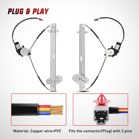 Window Regulator Power Window Regulator with Motor Assembly Replacement for Honda Pilot 2003 2004 2005 2006 2007 2008, Front Passenger Side, 748-130
