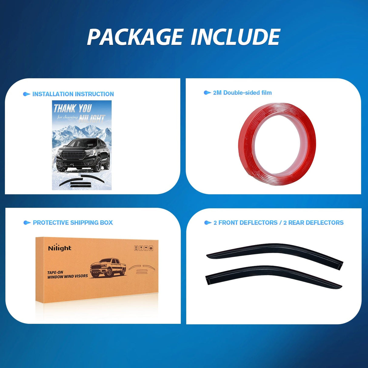 Rain Guards Window Visors for Ford Transit 2014 2015 2016 2017 2018 2019 2020 2021 2022 2023, Out-Channel Window Wind Deflectors Rain Guards -2PCS