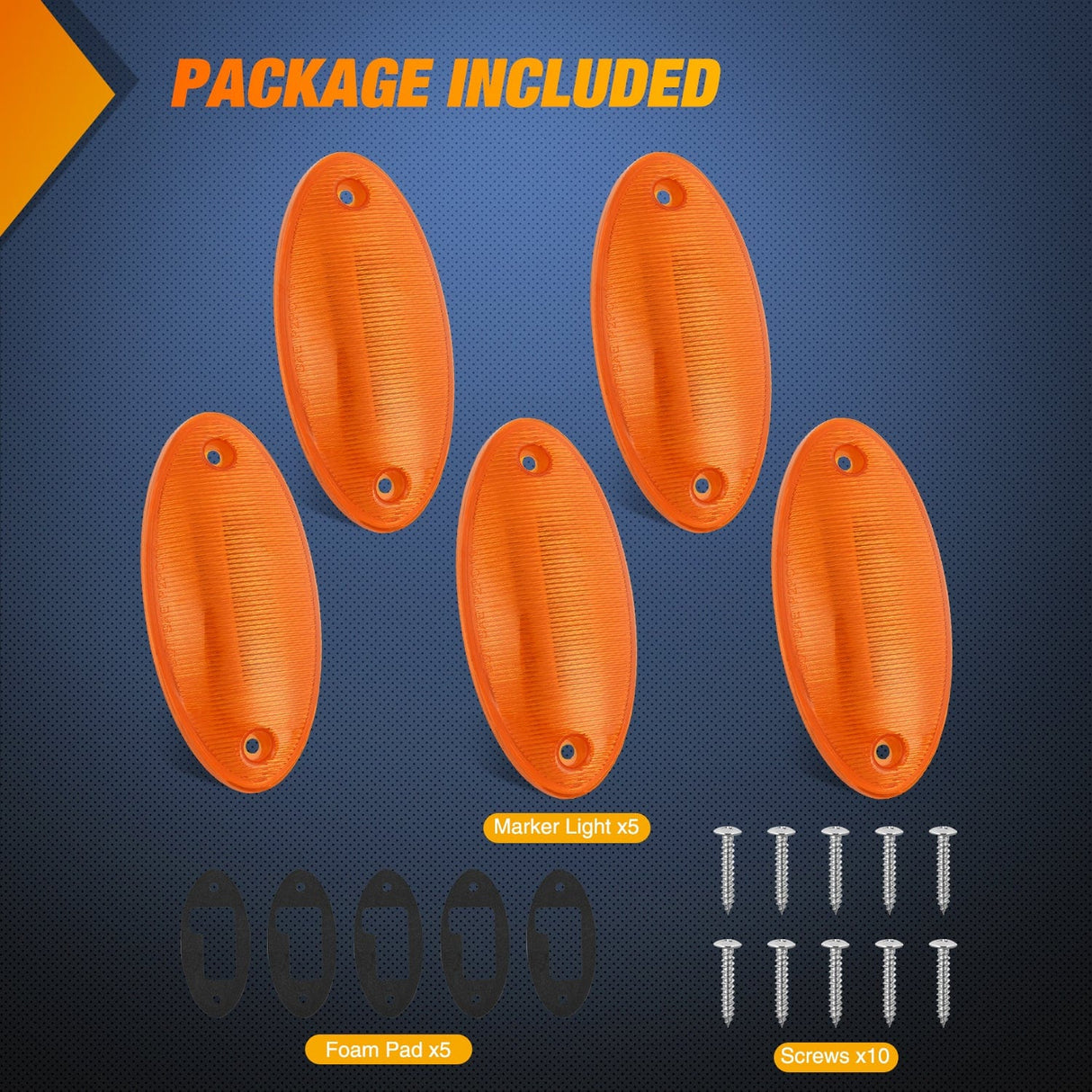 Roof Marker Light 5PCS 4LED Amber Cab Roof Marker Light