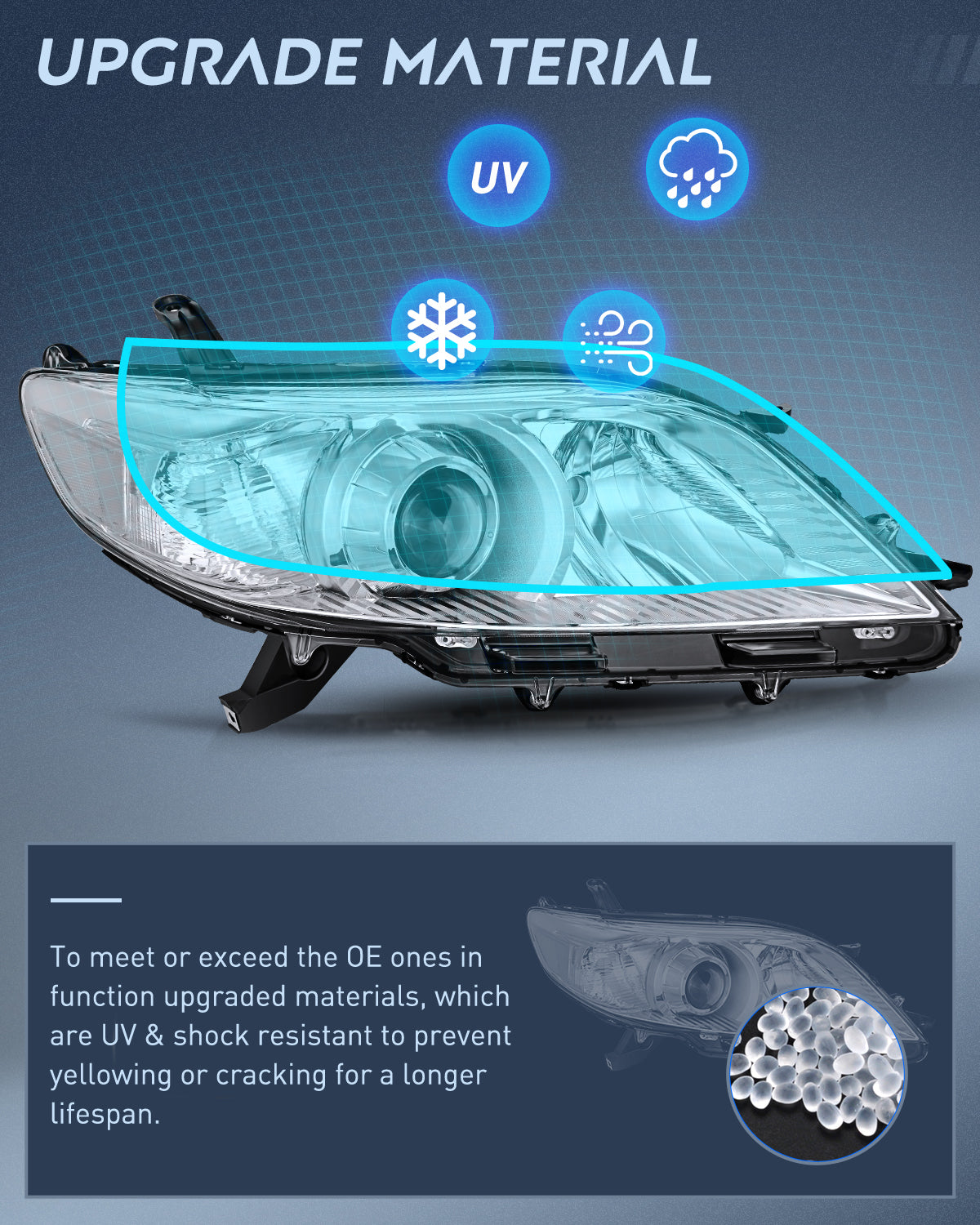 Nilight Headlight Assembly Compatible with 2011 2012 2013 2014 2015 2016 2017 2018 2019 2020 Toyota Sienna Chrome Housing Clear Reflector Clear Lens Headlights Replacement