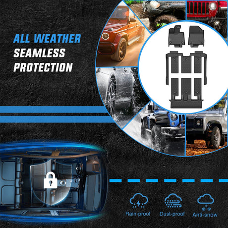 Floor Mat Floor Mats for Toyota Sienna (7 Seat Only) 2021 2022 2023 2024 2025 (Not for 2025 Platinum) All Weather Custom Fit Heavy Duty Floor Liners