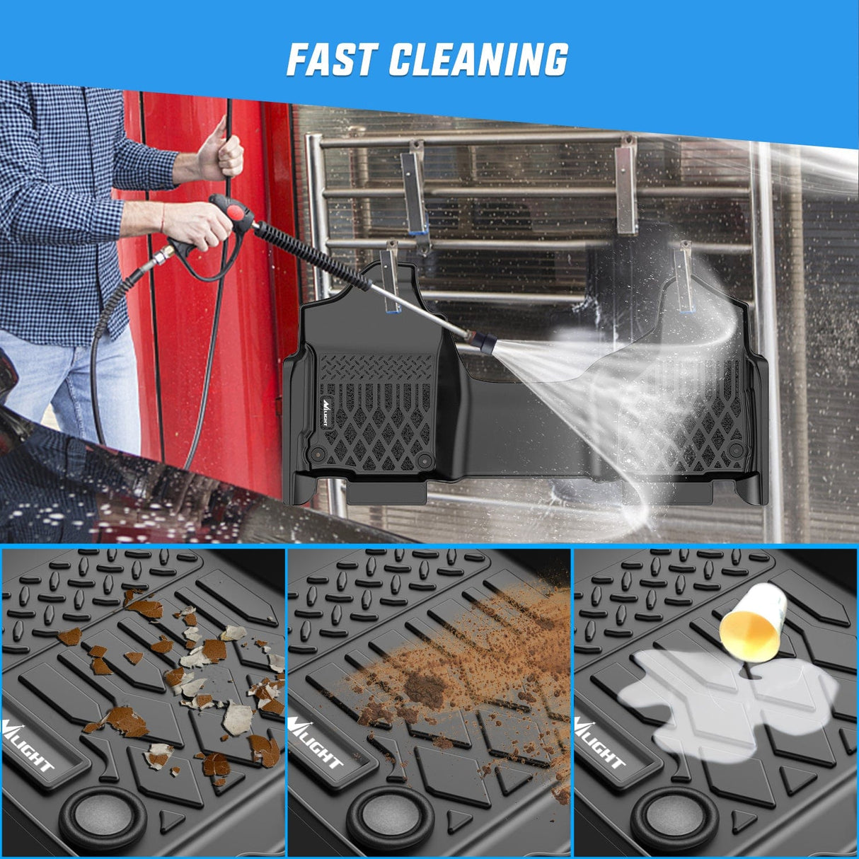 Floor Mat TPE Floor Mats for Dodge Ram 1500 Quad Cab 2013-2018, Dodge Ram 1500 Classic Quad Cab 2019 2020 2021 2022 2023 2024 (NOT for New Body) All Weather Custom Fit Heavy Duty Floor Liners