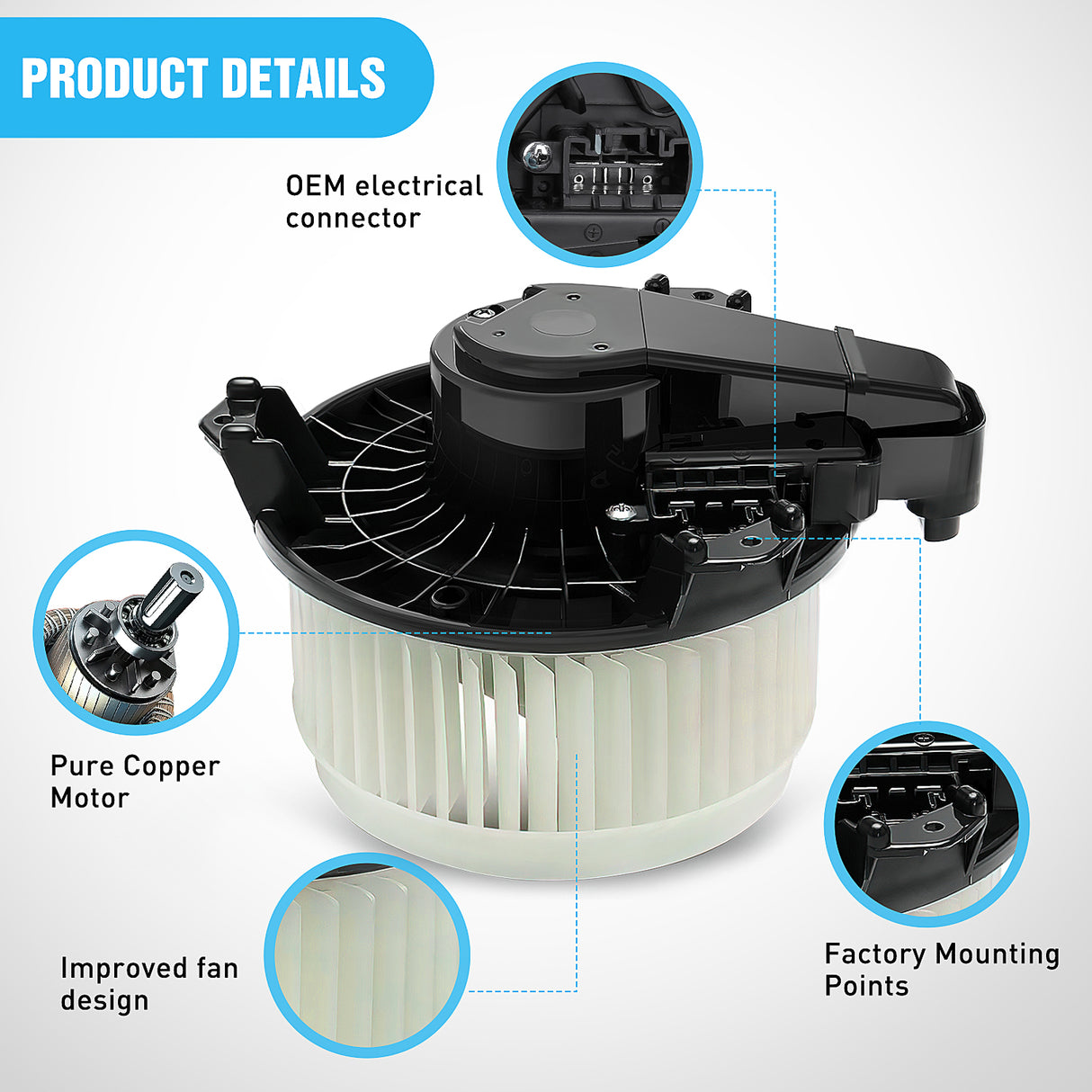 Nilight HVAC Heater Blower Motor Fit for Toyota 4Runner Avalon Camry Highlander Tundra Venza, Lexus ES300h ES350 GX460 RX350 RX450h, Dodge Journey 2014-2020, 68232372AC, 87103-0E040, 87103-60400