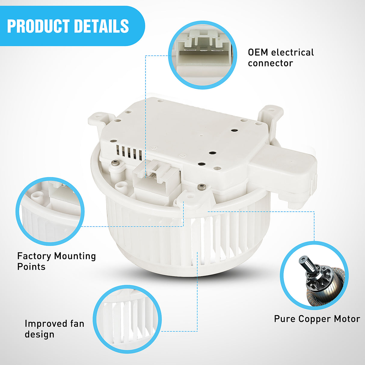 Nilight HVAC Heater Blower Motor Fit for Toyota Sequoia 2008 2009 2010 2011 2012 2013 2014 2015 2016 2017 2018 2019 2020 2021 2022, Sienna 11-20 Front Side, Replace# 87103-0C051 700298 75050
