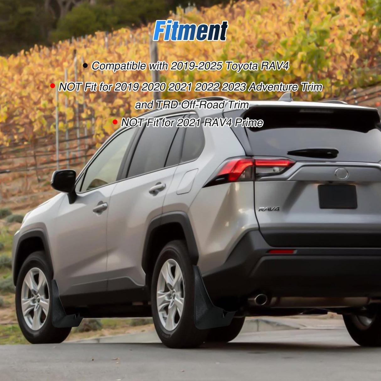 Fender Front & Rear Set Mud Flaps for Toyota RAV4 2019 2020 2021 2022 2023 2024 2025