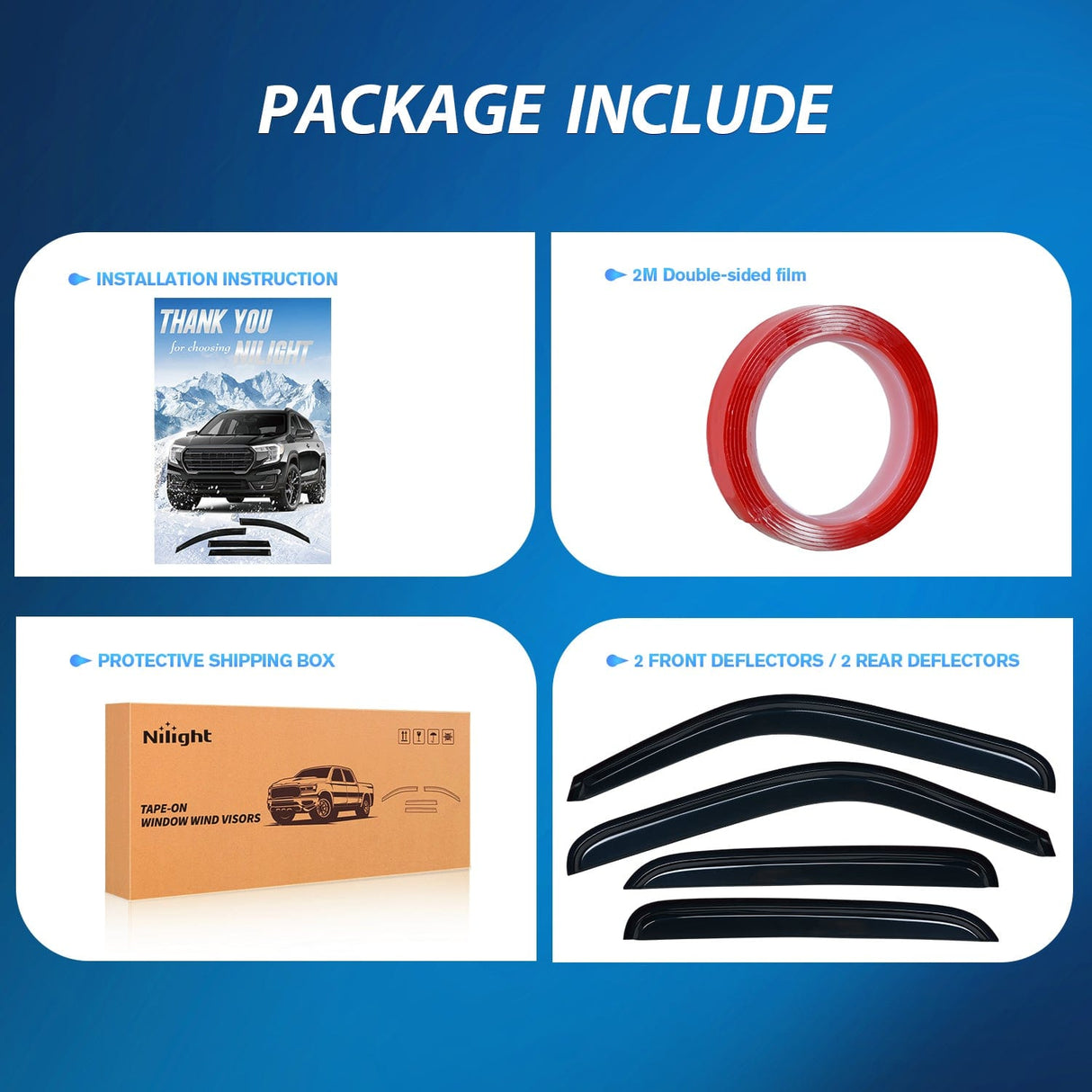 Rain Guards Rain Guards for Chevy Tahoe/GMC Yukon 2000 2001 2002 2003 2004 2005 2006, Out-Channel Window Visors Vent Wind Deflectors-4PCS