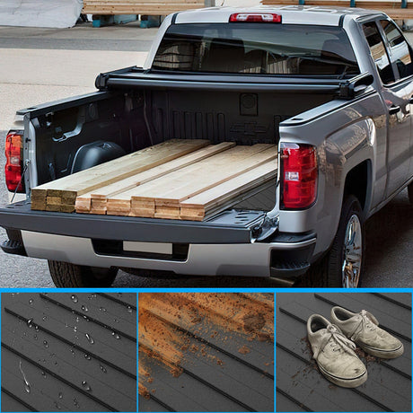Truck Bed Mat 5.5ft Rubber Short Bed For 2015 2016 2017 2018 2019 2020 2021 2022 Ford F150 SuperCrew Cab