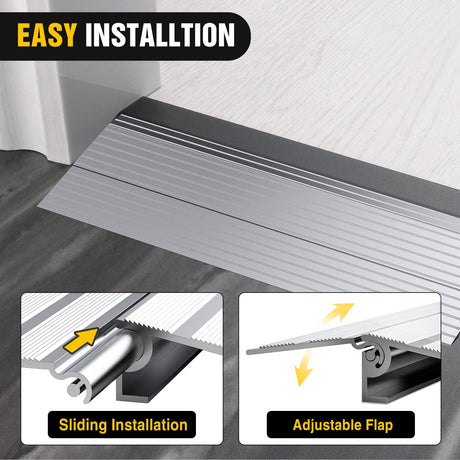 Curb Ramp Door Threshold Ramp 2inch Rise Portable Aluminum Wheelchair Door Transition Entry Ramps for Doorways Home Steps