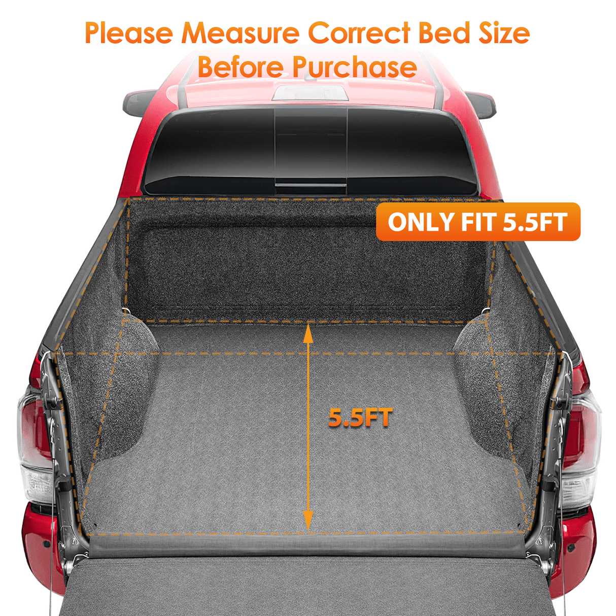 Trunk Bed Cover 2014 2015 2016 2017 2018 2019 2020 2021 Toyota Tundra 5.5ft Soft Roll Up Truck Tonneau Cover